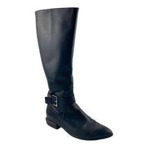 Nine west Women's Black Leather Diablo Riding Boots with Zip US 5.5M